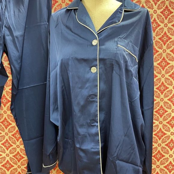 Yimanie button down top & pants pajama set loungewear - Picture 6 of 7